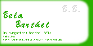 bela barthel business card
