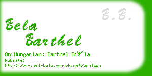 bela barthel business card